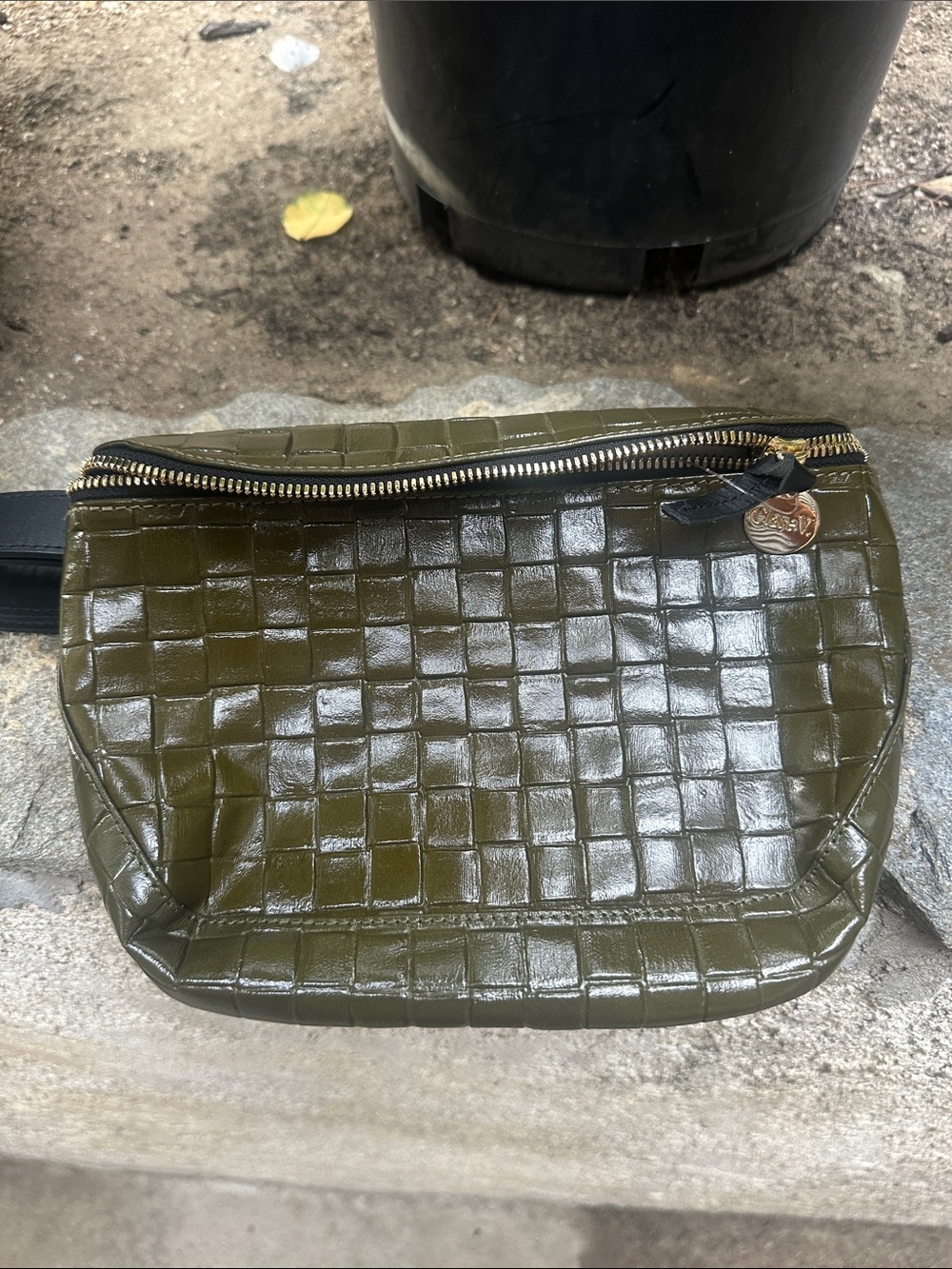 Clare V Olive Croc-Embossed Waist Bag